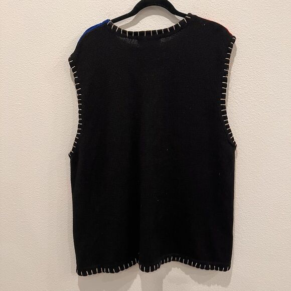 Lisa International Women’s Vintage Holiday Sweater Sz 2XL Patchwork Cottagecore - Picture 4 of 6